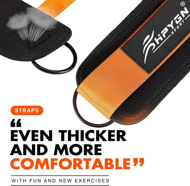 HPYGN Ankle Strap for Cable Machine, Padded Ankle Straps for Cable Machine Kickbacks, Glute Workouts, Leg Extensions, Curls, Booty Hip Abductors Exercise, Adjustable Comfort Ankle Cuff for Gym - Image 3